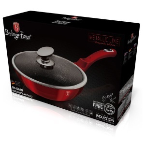 Tigaie wok marmorata 28 cm Burgundy Metalic Line Berlinger Haus BH 1265N