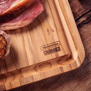 Tocator din lemn de tec 60x36x2.2 cm Churrasco Tramontina 13330351 - Img 5