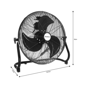 Ventilator puternic 100W, metalic de podea 45 cm negru Klausberg KB7517, lame din aluminiu, 100 W - Img 2