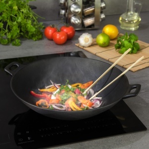 Wok din fontă Ø31 cm Kinghoff, potrivit pilta cu inductie - Img 2