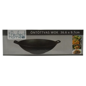 Wok din fonta pura 36.6 cm Perfect Home 14455, compatibil cu toate tipurile de plite - Img 5