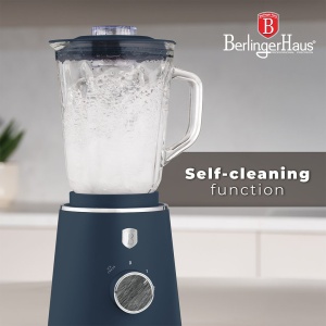Blender de masă cu bol de sticlă – Berlinger Haus Deep Sea BH 9824, albastru mat, lamă metalică - Img 8