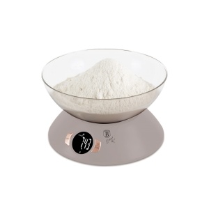 Cantar de bucatarie cu bol 5 kg Taupe Berlinger Haus BH 9616