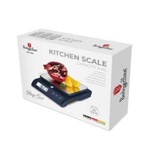 Cântar de bucătărie digital 6 kg, platformă inox – Berlinger Haus Deep Sea BH 9918, albastru mat, funcție tara - Img 2