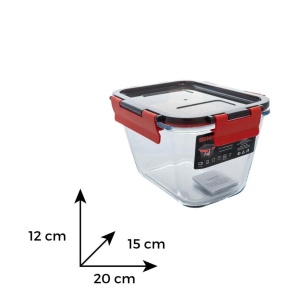 Caserola din sticla termorezistenta yena 1,35L SIMAX CLICK 7636/L, rectangular, cu capac plastic