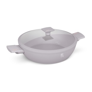Cratiță cu capac 30 cm, 4.5L – Berlinger Haus Taupe Collection BH 8099, strat antiaderent titan, gri, pentru gătit zilnic
