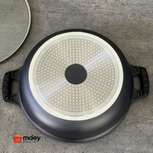 Cratiță marmorată antiaderentă 32 cm, 5.5L cu capac sticlă – Royalty Line RL-BR32ML, compatibilă inducție - Img 9