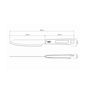 Cutit pentru carne lungime totala 40.8 cm Churrasco Black Tramontina 26590108 - Img 2
