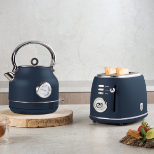 Fierbător de apă cu termometru, 1,7 L, 2200 W, inox – Berlinger Haus Deep Sea BH 9764, design rustic, albastru mat - Img 6
