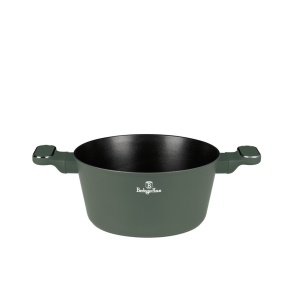Oală cu capac 24 cm, 4.1L – Berlinger Haus Green Matte Collection BH 8201, verde, cu strat antiaderent din titan, design modern, compatibilă cu toate plitele - Img 3