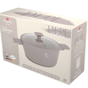 Oala cu capac 24 cm Taupe Berlinger Haus BH 8101, gri, strat titan