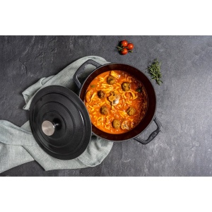 Oală fontă emailată 26 cm 4,5 L Negru mat Castard Cosy & Trendy 2601655 - Img 2
