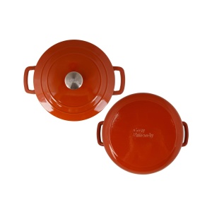 Oală fontă emailată cu capac 28 cm Ruginiu Fontestic Cosy & Trendy 6241028 - Img 2