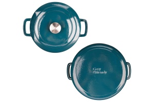 Oală fontă emailată cu capac 28 cm Verde Heron Fontestic Cosy & Trendy 4939028 - Img 2
