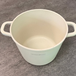 Oală înaltă marmorată cu capac 20 cm, 4 L – Royalty Line AD20MG, crem, antiaderentă, compatibilă inducție - Img 4