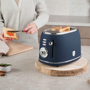 Prăjitor de pâine cu fante extra-late, 850 W, 6 niveluri – Berlinger Haus Deep Sea BH 9765, design rustic, albastru mat - Img 15