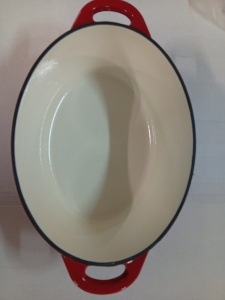 RESIGILAT - Oala fonta 4 L, cu capac emailata, tip roaster, de calitate Xanten Carl Schmidt Sohn rosie 37x22x11.5 cm 090975 - Img 2