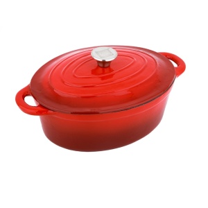 RESIGILAT R3 - Oala fonta 4 L, cu capac emailata, tip roaster, de calitate Xanten Carl Schmidt Sohn rosie 37x22x11.5 cm 090975