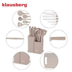 Set 12 piese de ustensile si cutite cu tocator si suport Klausberg KB 7935 - Img 6