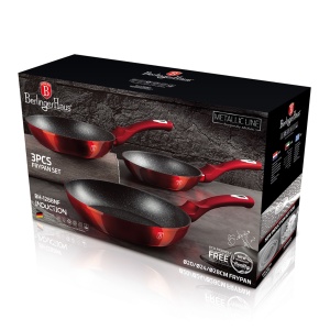 Set 3 tigai marmorate Burgundy Metalic Line Berlinger Haus BH 1288