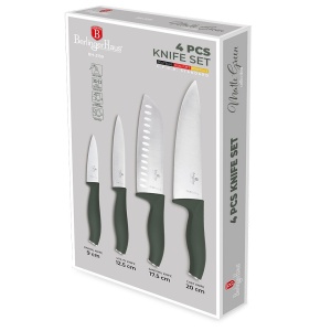 Set 4 cuțite de bucătărie din inox – Berlinger Haus Green Matte BH 3139, verde mat, mâner soft-touch - Img 2