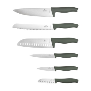 Set 6 cuțite de bucătărie din inox, în cutie cadou – Berlinger Haus Green Matte BH 3138, negru și verde mat - Img 3