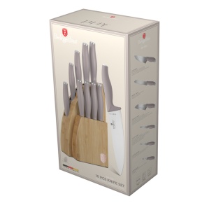 Set cutite 10 piese, stativ Taupe Berlinger Haus BH 3122