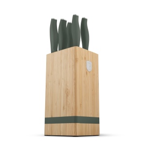 Set cutite 6 piese, cu suport bambus Green Matte Collection Berlinger Haus BH 2751 - Img 5