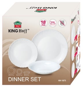 Set farfurii 18 piese, opal, alb Kinghoff KH1875 - Img 8
