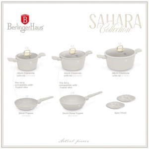 Set oale si tigai cu capace 10 piese Sahara Berlinger Haus BH 8080NN, potrivite si pentru inductie - Img 11