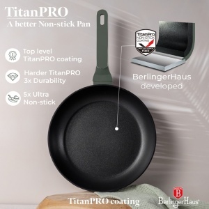 Set oale si tigai cu capace, 15 piese Green Matt Berlinger Haus BH 8208N, verde mat, antiaderente cu titan, inductie - Img 8