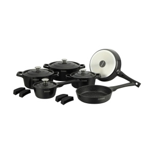 Set oale si tigai marmorate 14 piese Royaly Line RL OS1014 Negru
