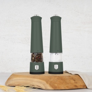 Set râșnițe electrice sare și piper cu LED, 2 piese – Berlinger Haus Green Matte BH 9885, verde mat, mecanism ceramic reglabil - Img 6