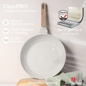 Set tigai 3 piese Sahara Nordic Berlinger Haus BH 8322, crem mat, compatibile cu toate tipurile de plita, invelis antiaderent titanPro - Img 5