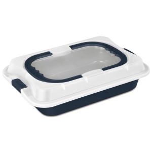 Tavă de cuptor cu capac pentru păstrare, antiaderentă – Berlinger Haus Deep Sea BH 8707, albastru mat, oțel carbon