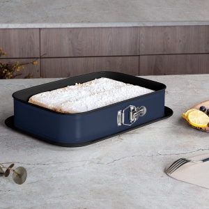 Tavă dreptunghiulară cu pereți detașabili 39 × 27 cm – Berlinger Haus Deep Sea BH 8703, albastru mat, antiaderentă - Img 4