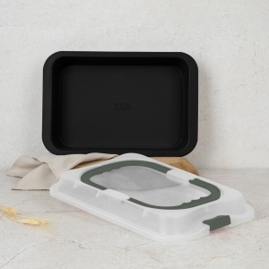 Tavă dreptunghiulară pentru copt cu capac plastic, Green Matt Berlinger Haus BH 8637 - Img 6