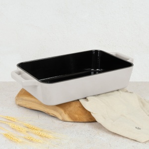 Tava fonta emailata cu mânere 30 cm, 3L Sahara Berlinger Haus BH 6529 crem