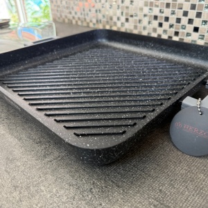 Tava marmorata grill cu capac, 34 CM, patrata, Herzog HR 5233 - Img 6