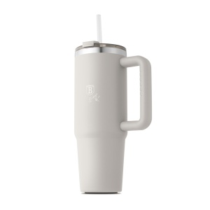 Termos 1L Sahara Collection BH 8831P, cu maner si pai, crem mat