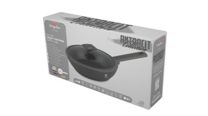 Tigaie adanca cu capac 24 cm, 2,3L Anthracite Berlinger Haus BH 8122, strat antiaderent, gri