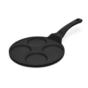 Tigaie cu 4 forme pentru clatite 26 cm Black Rose Berlinger Haus BH 7795, strat antiaderent, neagra