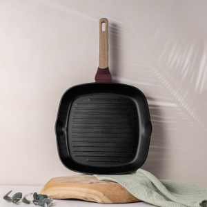 Tigaie grill cu capac 28 cm Leonardo Nordic Berlinger Haus BH 8298, visiniu mat, compatibila inductie - Img 6