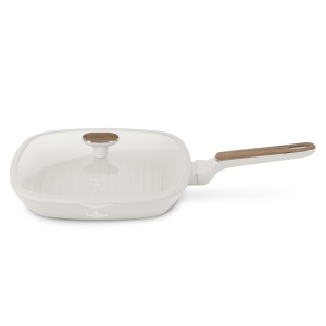 Tigaie grill cu capac 28 cm Sahara Nordic Berlinger Haus BH 8317, crem mat, antiaderenta, compatibila inductie - Img 2