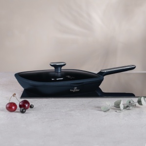 Tigaie grill cu capac Deep Sea Berlinger Haus BH 8374, albastru mat, compatibila cu toate tipurile de plite inclusiv inductie - Img 4
