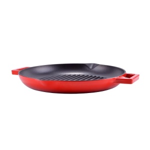 Tigaie grill din fontă emailată Perfect Home 28117, 31 cm, roșie - Img 4