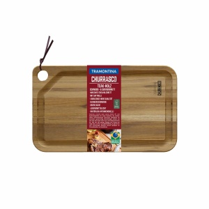 Tocator din lemn de tec 33x20x1.8 cm Churrasco Tramontina 13331352 - Img 6