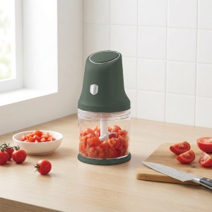 Tocător electric 2 în 1, 300 W, bol 1 L – Berlinger Haus Green Matte BH 9889, verde mat, 4 lame inox, 2 viteze - Img 6