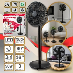 Ventilator cu picior Klausberg KB-9041, 40 cm, negru - Img 5