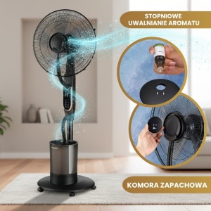 Ventilator cu picior Klausberg KB-9043, funcție de umidificare, 40 cm, negru - Img 7
